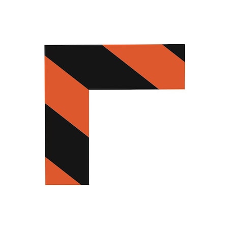 Superior Mark 1 Piece L Marker, 2in, Black/Orange Hazard, 24PK IN-40-298I